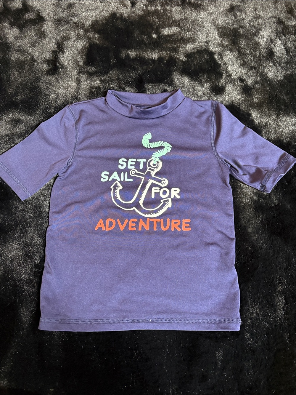 Cat & Jack Purple 'Set Sail for Adventure' Swim Top